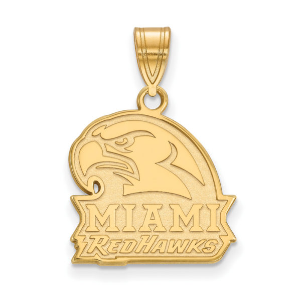 10k Yellow Gold Miami U Medium Logo Pendant