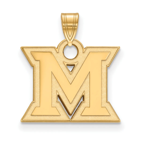 10k Yellow Gold Miami U Small Initial M Pendant