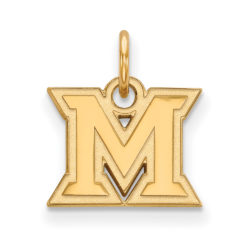 10k Yellow Gold Miami U XS (Tiny) Initial M Charm or Pendant