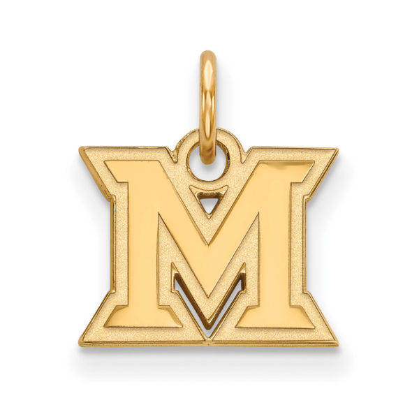 10k Yellow Gold Miami U XS (Tiny) Initial M Charm or Pendant