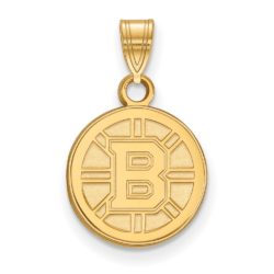 10k Yellow Gold NHL Boston Bruins Small Disc Pendant