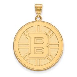 10k Yellow Gold NHL Boston Bruins XL Disc Pendant