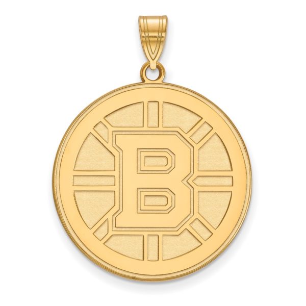 10k Yellow Gold NHL Boston Bruins XL Disc Pendant