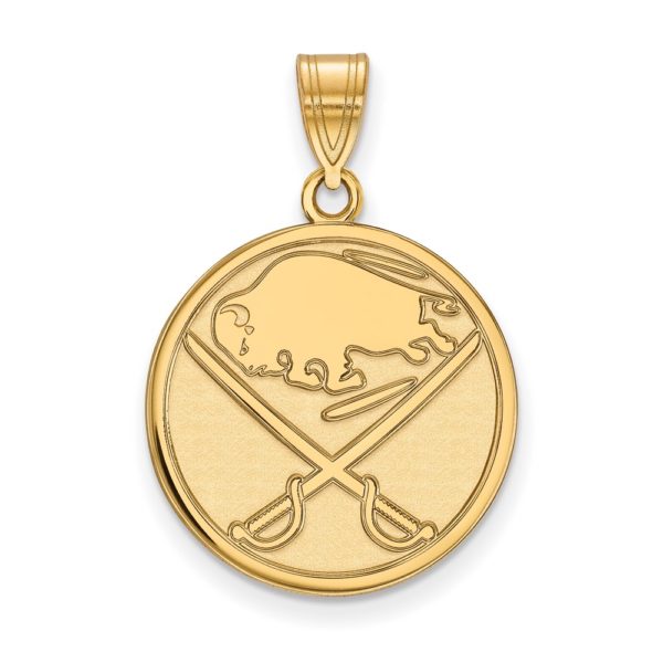 10k Yellow Gold NHL Buffalo Sabres Large Disc Pendant