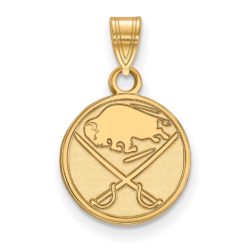 10k Yellow Gold NHL Buffalo Sabres Small Disc Pendant