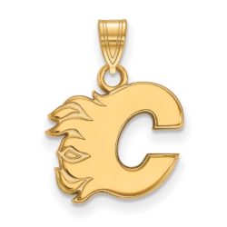 10k Yellow Gold NHL Calgary Flames Small Pendant