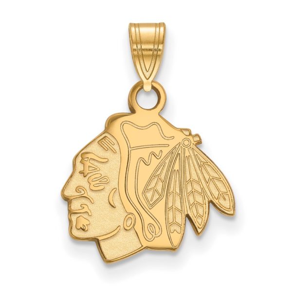 10k Yellow Gold NHL Chicago Blackhawks Small Logo Pendant