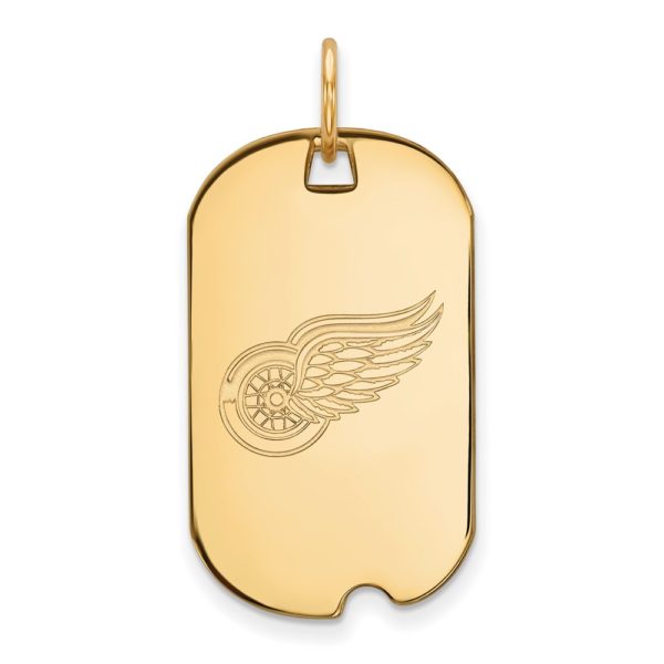 10k Yellow Gold NHL Detroit Red Wings Dog Tag Pendant