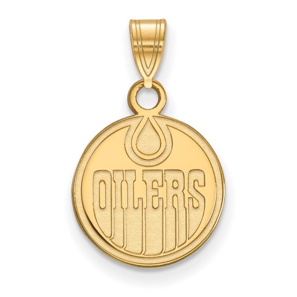 10k Yellow Gold NHL Edmonton Oilers Small Disc Pendant