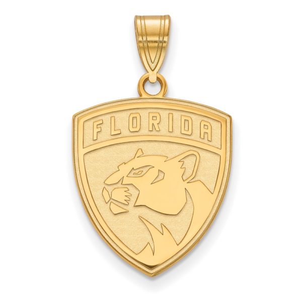 10k Yellow Gold NHL Florida Panthers Large Pendant