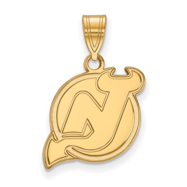 10k Yellow Gold NHL New Jersey Devils Medium Pendant