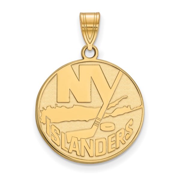 10k Yellow Gold NHL New York Islanders Large Disc Pendant