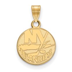 10k Yellow Gold NHL New York Islanders Small Disc Pendant