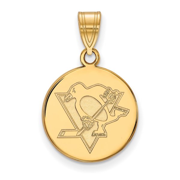 10k Yellow Gold NHL Pittsburgh Penguins Medium Disc Pendant