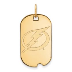 10k Yellow Gold NHL Tampa Bay Lightning Dog Tag Pendant