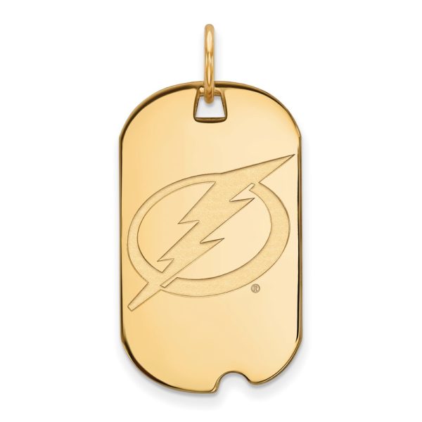 10k Yellow Gold NHL Tampa Bay Lightning Dog Tag Pendant