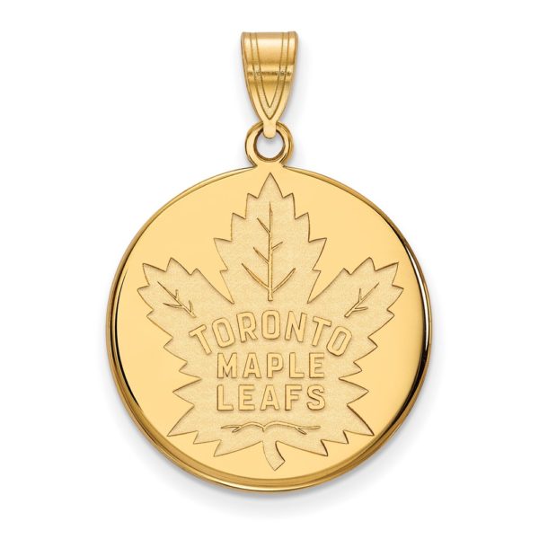 10k Yellow Gold NHL Toronto Maple Leafs Large Disc Pendant