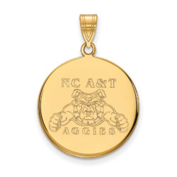 10k Yellow Gold North Carolina A&T Large Disc Pendant