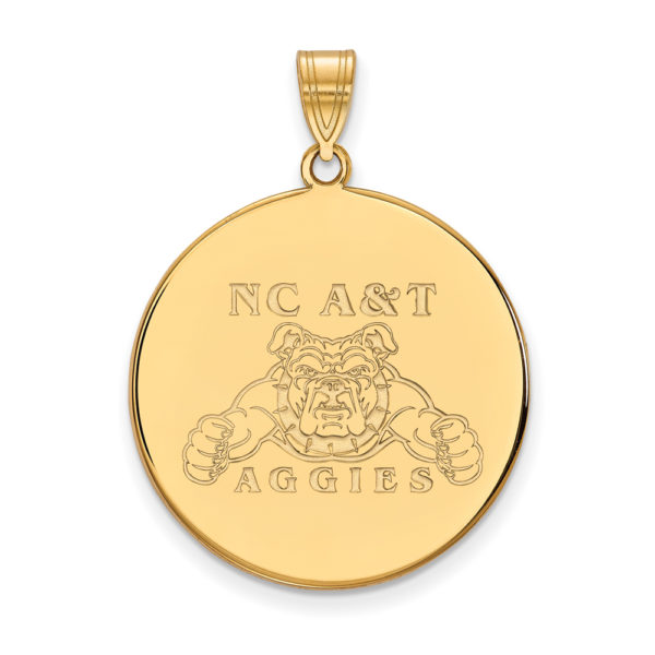 10k Yellow Gold North Carolina A&T XL Disc Pendant