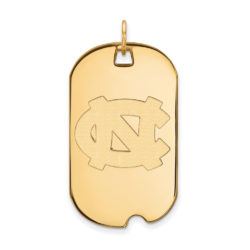 10k Yellow Gold North Carolina Large Dog Tag Pendant