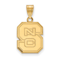 10k Yellow Gold North Carolina State Medium 'NCS' Pendant