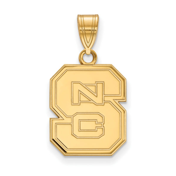 10k Yellow Gold North Carolina State Medium 'NCS' Pendant