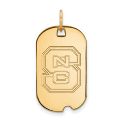 10k Yellow Gold North Carolina State 'NCS' Dog Tag Pendant