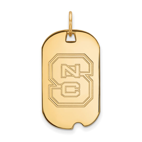 10k Yellow Gold North Carolina State 'NCS' Dog Tag Pendant