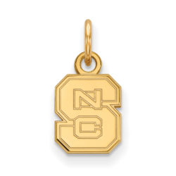 10k Yellow Gold North Carolina State XS (Tiny) 'NCS' Charm or Pendant