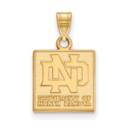 10k Yellow Gold North Dakota Small Square Logo Pendant