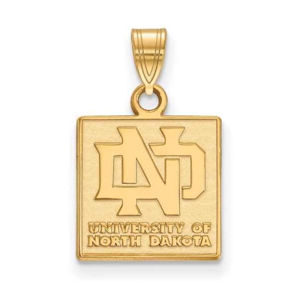 10k Yellow Gold North Dakota Small Square Logo Pendant