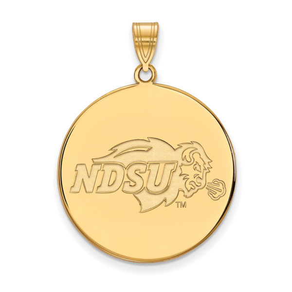 10k Yellow Gold North Dakota State XL Disc Pendant