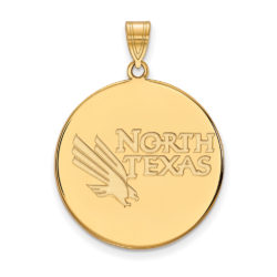 10k Yellow Gold North Texas XL Disc Pendant