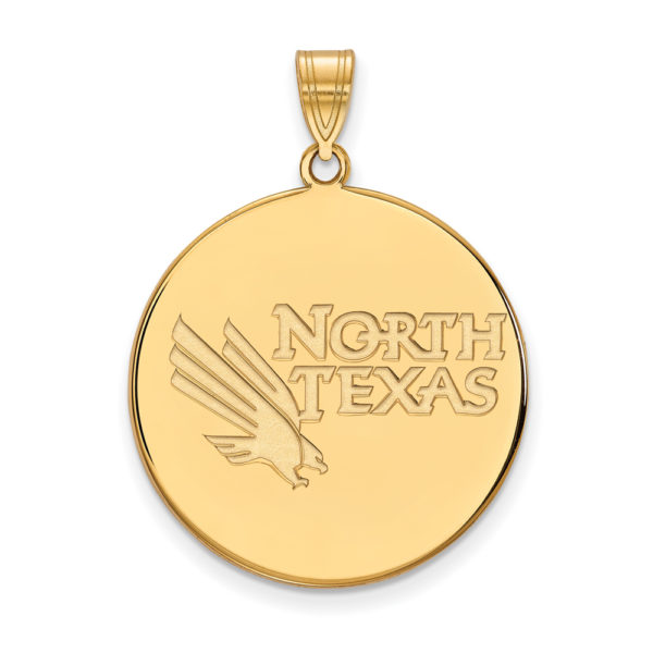 10k Yellow Gold North Texas XL Disc Pendant