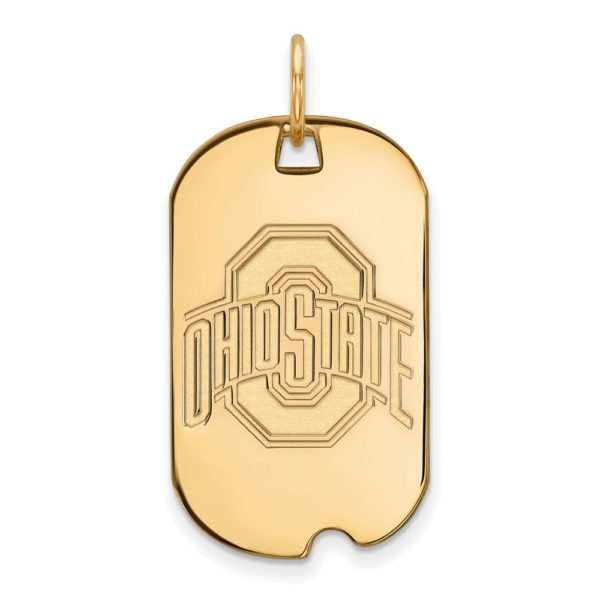 10k Yellow Gold Ohio State Dog Tag Pendant