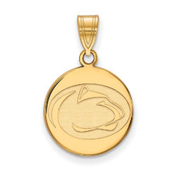 10k Yellow Gold Penn State Medium Disc Pendant