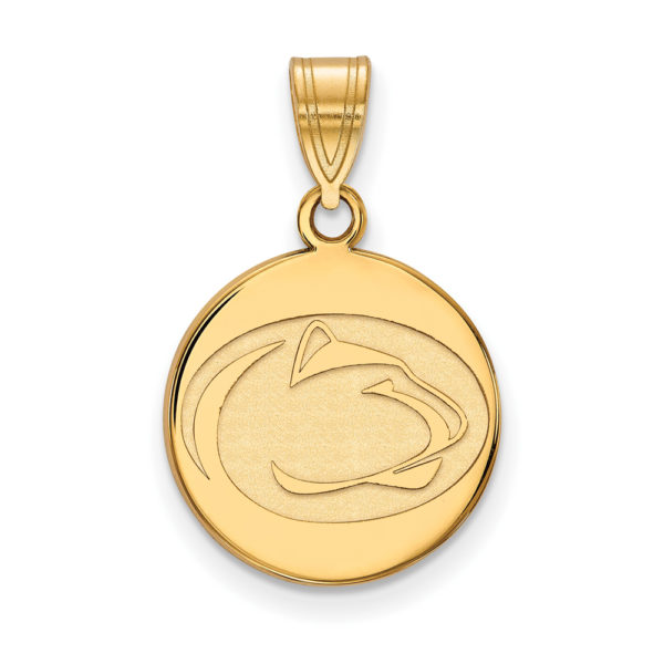 10k Yellow Gold Penn State Medium Disc Pendant