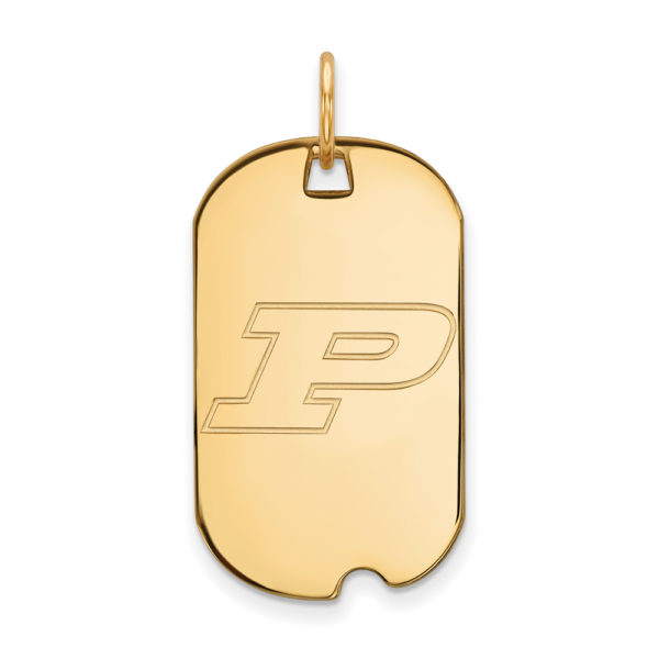 10k Yellow Gold Purdue Initial P Dog Tag Pendant