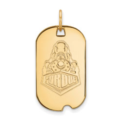 10k Yellow Gold Purdue Logo Dog Tag Pendant