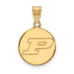 10k Yellow Gold Purdue Medium Initial P Disc Pendant