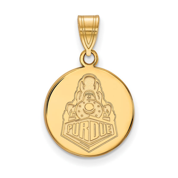 10k Yellow Gold Purdue Medium Logo Disc Pendant