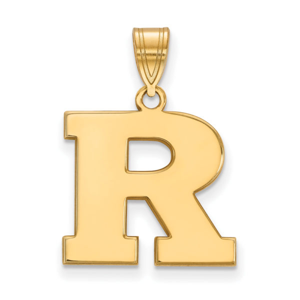 10k Yellow Gold Rutgers Medium Initial R Pendant