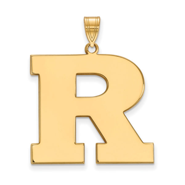 10k Yellow Gold Rutgers XL Initial R Pendant