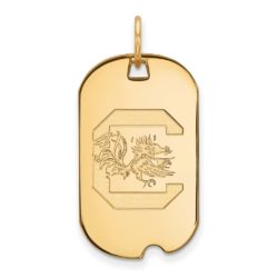 10k Yellow Gold South Carolina Dog Tag Pendant