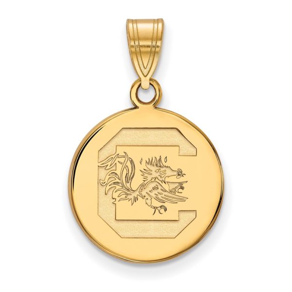 10k Yellow Gold South Carolina Medium Disc Pendant