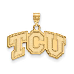 10k Yellow Gold Texas Christian U. Small 'TCU' Pendant