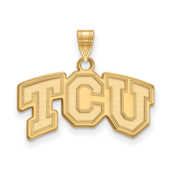 10k Yellow Gold Texas Christian U. Small 'TCU' Pendant