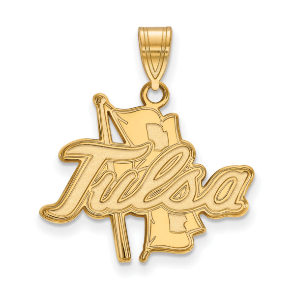 10k Yellow Gold The U. of Tulsa Large Script Pendant