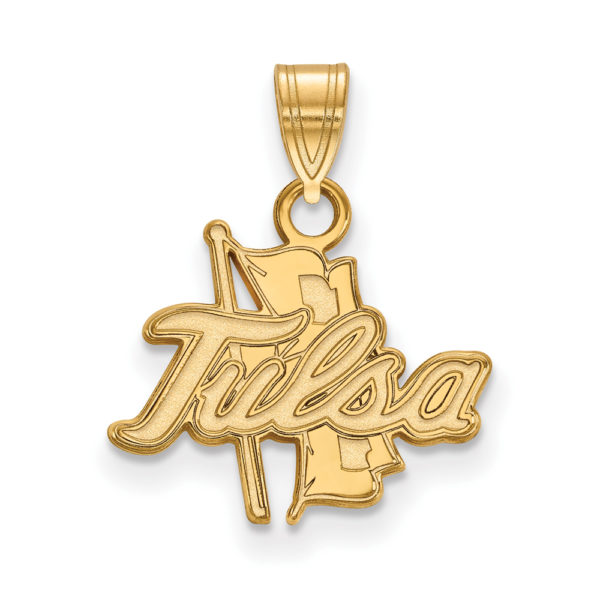 10k Yellow Gold The U. of Tulsa Small Script Pendant