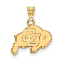 10k Yellow Gold U of Colorado Small 'CU' Mascot Pendant